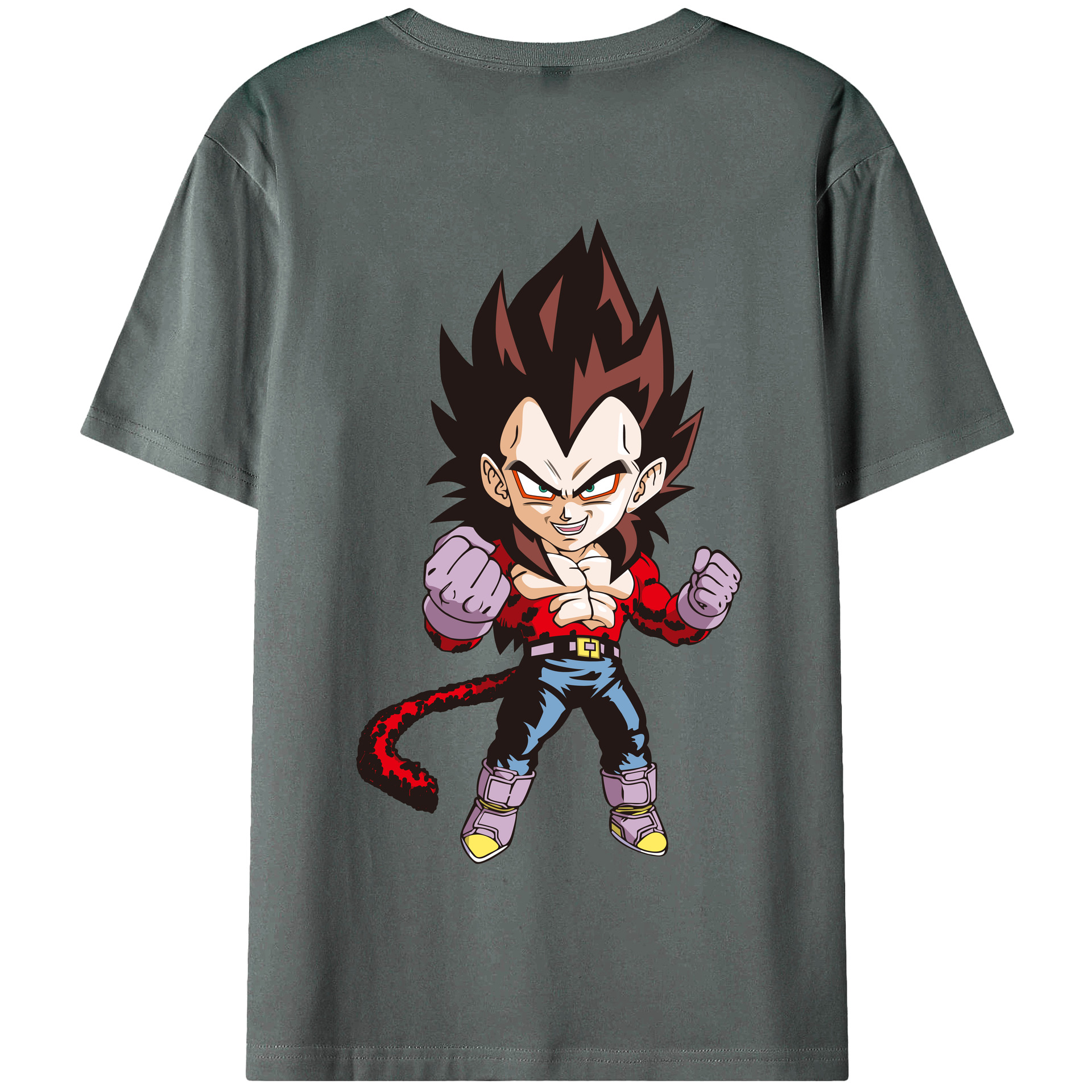 （画像用） ドラゴンボール ベジータ四世（Bejīta Yonsei）DRAGON BALL Vegeta IV 綿100％半袖Tシャツ（背面プリント）